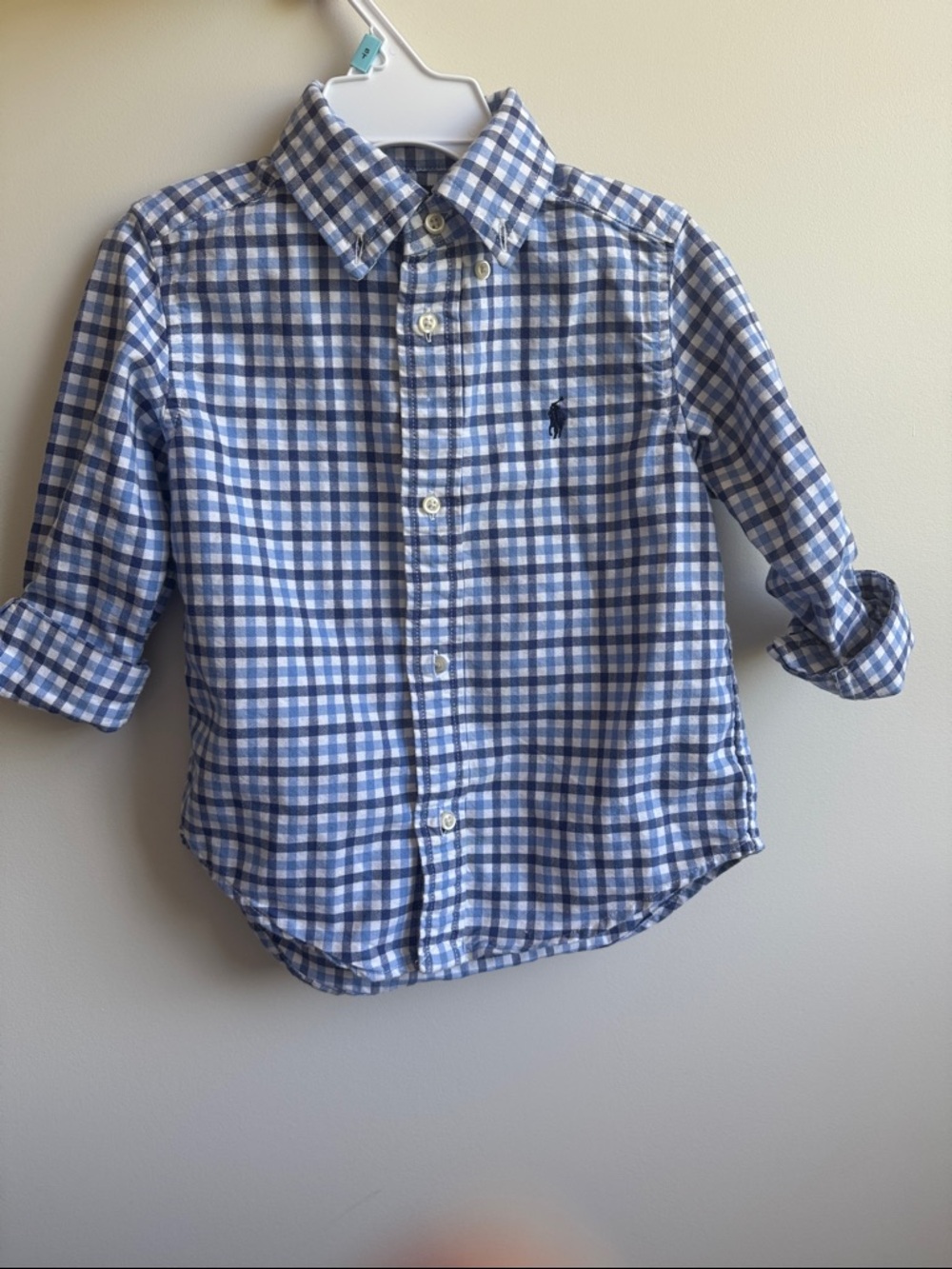 Ralph Lauren Blue & White Gingham Button-Down Shirt